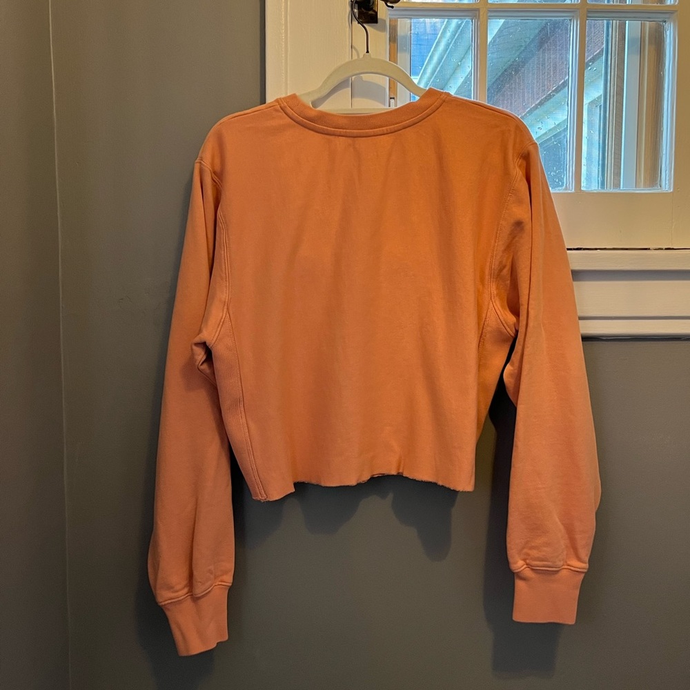 All Saints Navarre Cropped Sweatshirt. Apricot. Size Medium. - Picture 5 of 11